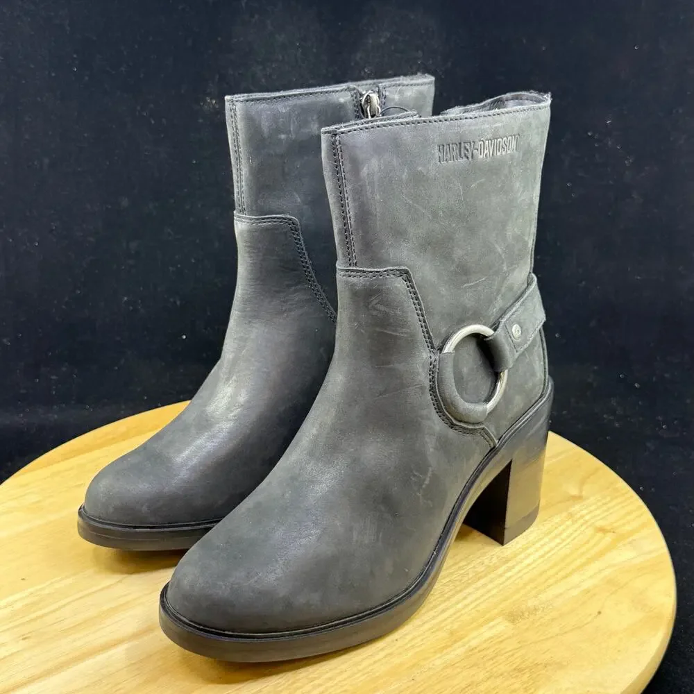 Harley-Davidson Lavina Black 6-Inch Fashion Riding Boots D65004 - Size 8M